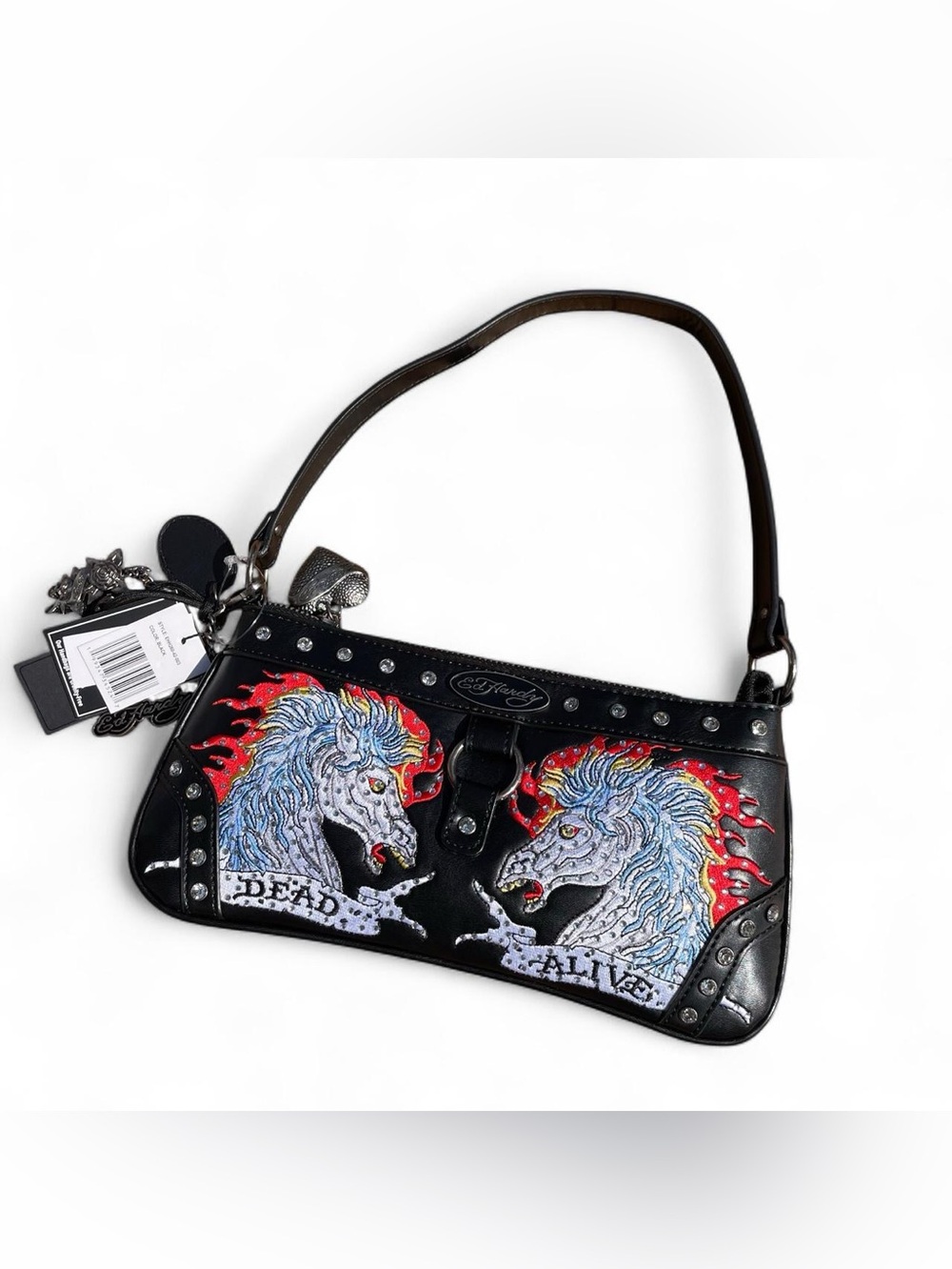 BNWT small bejeweled Ed Hardy shoulder bag with charms